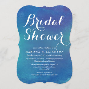 Ocean Blue Waterverf Bridal Shower Uitnodiging