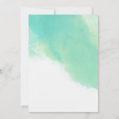 Ocean Blue Waterverf en kalligrafie bruiloft Kaart (Achterkant)