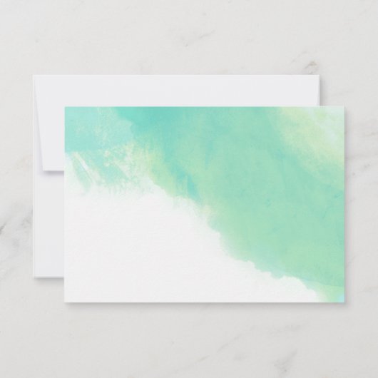 Ocean Blue Waterverf en kalligrafie bruiloft RSVP (Achterkant)