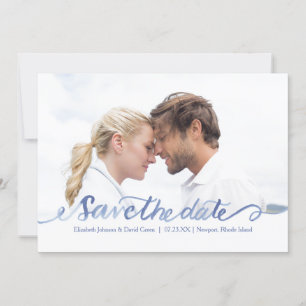 Ocean Blue Waterverf Foto Sla de datum op Save The Date