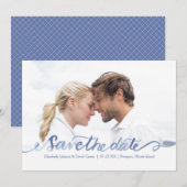 Ocean Blue Waterverf Foto Sla de datum op Save The Date (Voorkant / Achterkant)