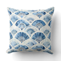 Ocean Blue Waterverf geometrische gradiënt art dec