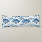 Ocean Blue Waterverf geometrische gradiënt art dec Lichaamskussen (Achterkant)