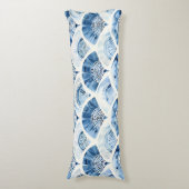 Ocean Blue Waterverf geometrische gradiënt art dec Lichaamskussen (Voorkant Verticaal)