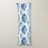 Ocean Blue Waterverf geometrische gradiënt art dec Lichaamskussen (Achterkant (Verticaal))