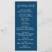 Ocean Blue Waterverf golven met monogram bruiloft Programmakaart (Achterkant)