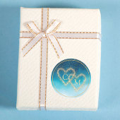 Ocean Blue Waterverf golven met monogram bruiloft Ronde Sticker