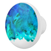 Ocean Blue waterverf kunst strand vibe Keramische Knop (Rechts)