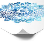 Ocean Blue Waterverf Mandala Poster (Hoek)