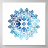 Ocean Blue Waterverf Mandala Poster (Voorkant)