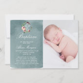 Ocean Blue Waterverf Marsala Bloemendoop Kaart (Voorkant)