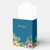Ocean Blue Waterverf Tropical Floral Wedding Bedankdoosjes (Geopend)