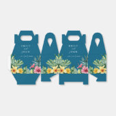 Ocean Blue Waterverf Tropical Floral Wedding Bedankdoosjes (Uitgevouwen)