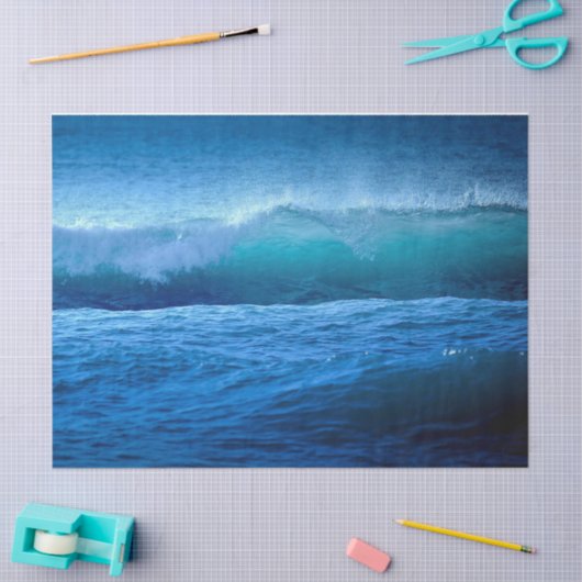 Ocean Blue Wave 4 20x30 deduplicatiedocument Tissuepapier (Craft)