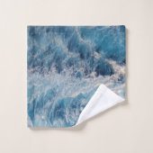 Ocean Blue Waves Bad Handdoek (Wasdoekje)