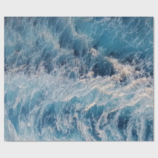 Ocean Blue Waves Cadeaupapier (Vlak)