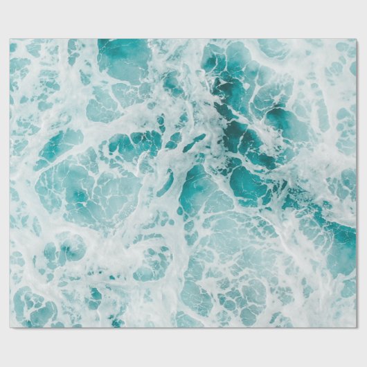 Ocean Blue Waves Cadeaupapier (Vlak)