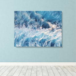 Ocean Blue Waves Canvas Afdruk