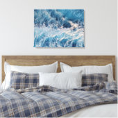 Ocean Blue Waves Canvas Afdruk (Insitu (Slaapkamer))