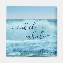 Ocean Blue Waves Crashing Inhale Exhale