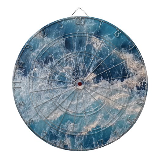 Ocean Blue Waves Dartbord (Voorkant)