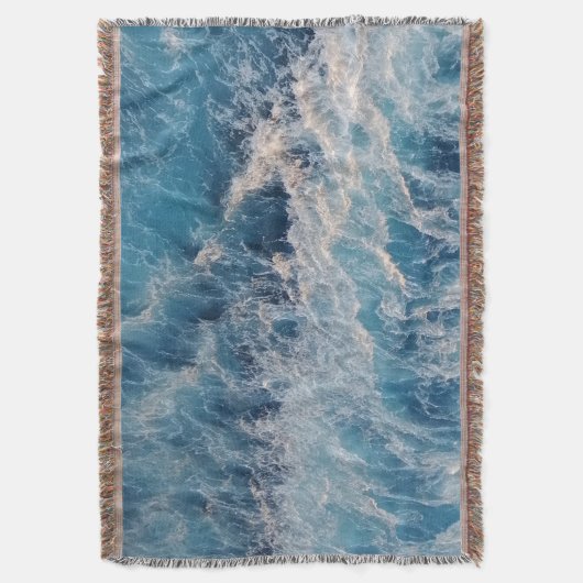 Ocean Blue Waves Deken (Voorkant Verticaal)