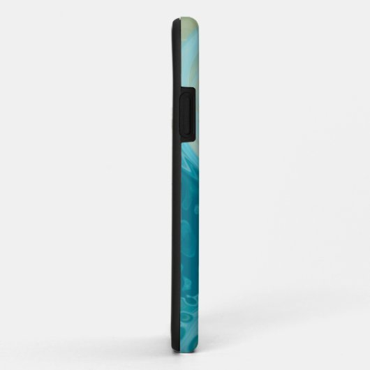 Ocean Blue Waves en Sandy Brown Fluid Art Case-Mate iPhone Case (Achterkant/rechts)