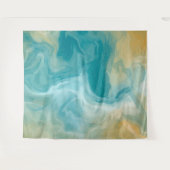 Ocean Blue Waves en Sandy Brown Fluid Art Wandkleed (Voorkant (horizontaal))