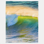 Ocean Blue Waves Fleece Deken (Voorkant)