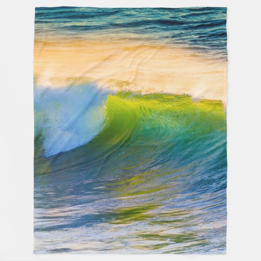 Ocean Blue Waves Fleece Deken (Voorkant)