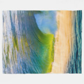 Ocean Blue Waves Fleece Deken (Voorkant (Horizontaal))