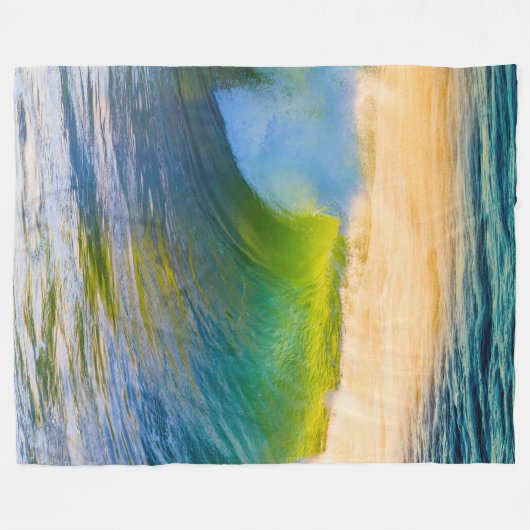 Ocean Blue Waves Fleece Deken (Voorkant (Horizontaal))