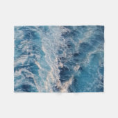 Ocean Blue Waves Fleece Deken (Voorkant (Horizontaal))