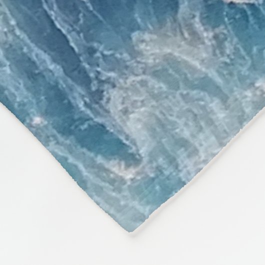 Ocean Blue Waves Fleece Deken (Hoek)