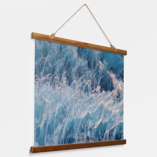 Ocean Blue Waves Hangend Wandkleed (Gebogen)