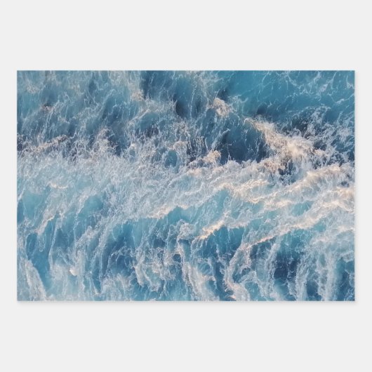 Ocean Blue Waves Inpakpapier Vel (Voorkant 2)