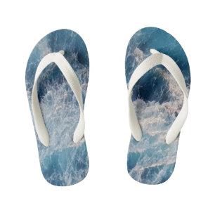 Ocean Blue Waves Kinder Teenslippers