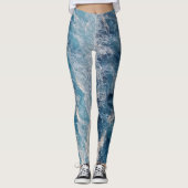 Ocean Blue Waves Leggings (Voorkant)