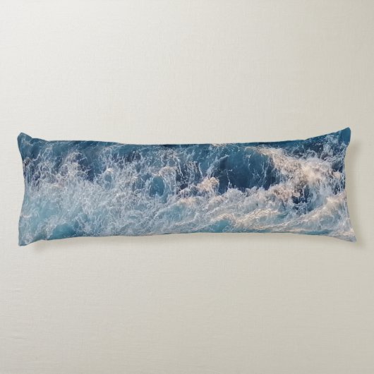 Ocean Blue Waves Lichaamskussen (Achterkant)