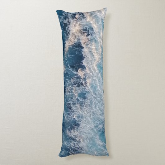 Ocean Blue Waves Lichaamskussen (Achterkant (Verticaal))