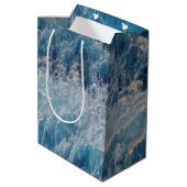 Ocean Blue Waves Medium Cadeauzakje (Achterkant Gekanteld)
