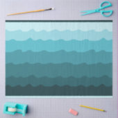 Ocean Blue Waves Minimale Beach Vibes Decoupage Tissuepapier (Craft)