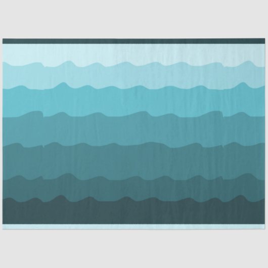 Ocean Blue Waves Minimale Beach Vibes Decoupage Tissuepapier (Voorkant)