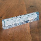 Ocean Blue Waves Naambordje (Zijkant)