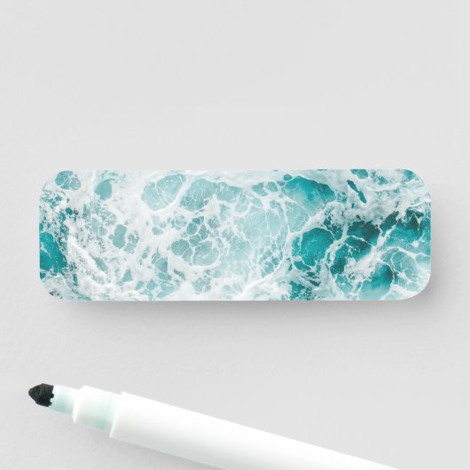 Ocean Blue Waves Naamplaatje (In situ)