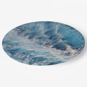 Ocean Blue Waves Papieren Bordje