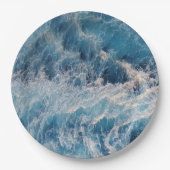 Ocean Blue Waves Papieren Bordje (Voorkant)