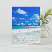 Ocean Blue Waves Pastor Waardering Bedankkaart (Staand voorkant)