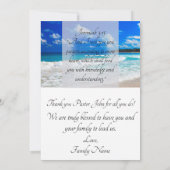 Ocean Blue Waves Pastor Waardering Bedankkaart (Achterkant)