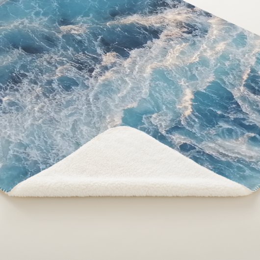 Ocean Blue Waves Sherpa Deken (3/4)
